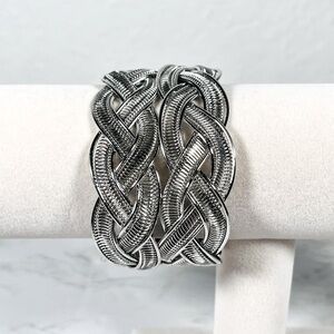 Source Unknown Silver Braided Bracelet